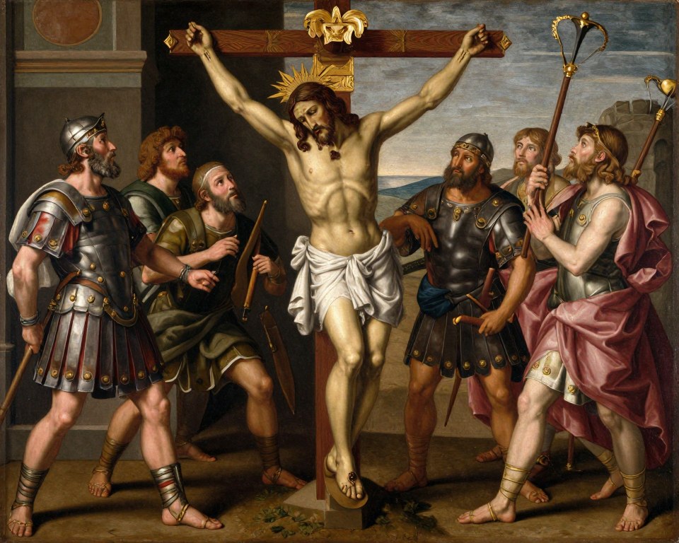 Pierwsza stacja drogi krzyżowej - Jezus skazany na śmierć przez Piłata