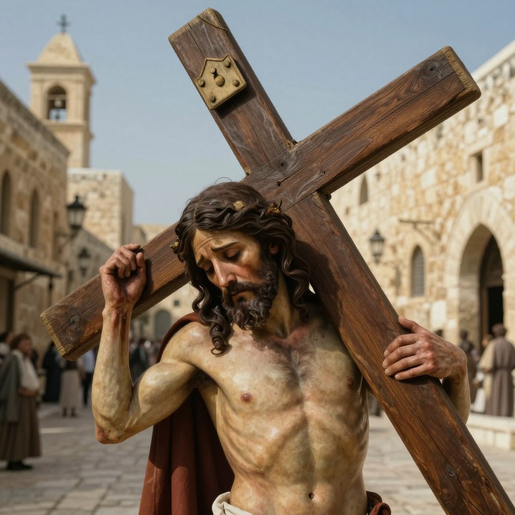 Stacja druga - Jezus bierze krzyż na swoje ramiona