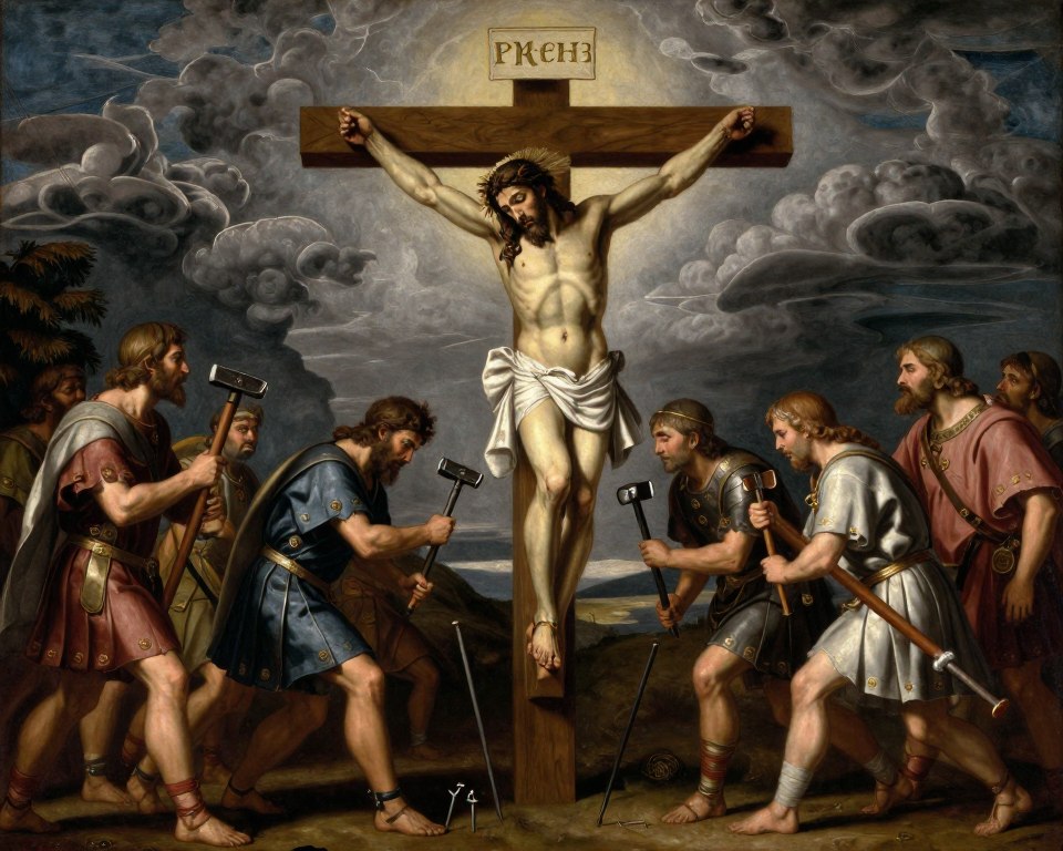 Stacja jedenasta - Jezus przybity do krzyża na Golgocie